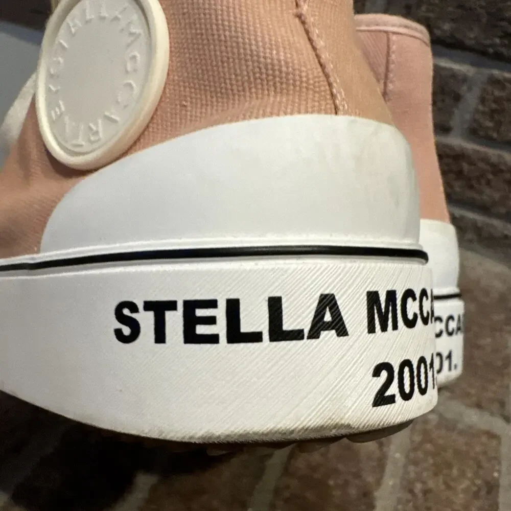 Stella McCartney Futeni/Funchi Blush Canvas High Top shoes Sz 8 blush pink #0047